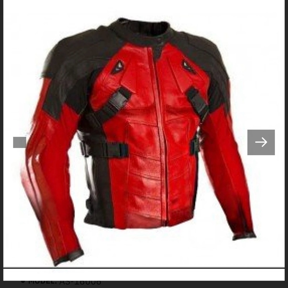 Deadpool Red Motorcycle Leather Jacket